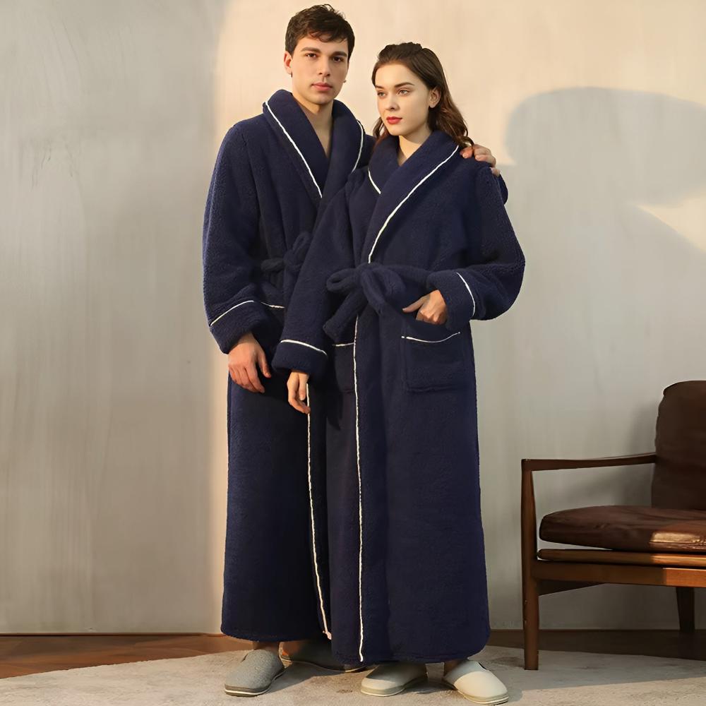 Bademantel | Langer Morgenmantel | Kuschelig Warm, mit Schalkragen | WarmRobe