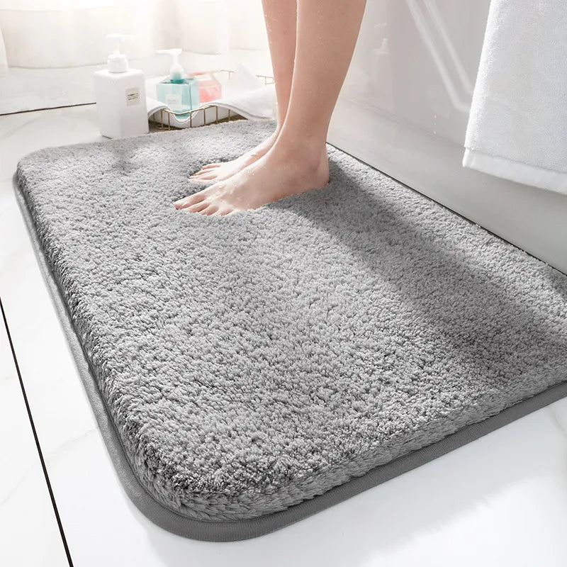 Badematte Mikrofaser | Rutschfeste TPR-Rückseite, 2,5 cm dichter Flor | Extra weich, saugfähig & maschinenwaschbar