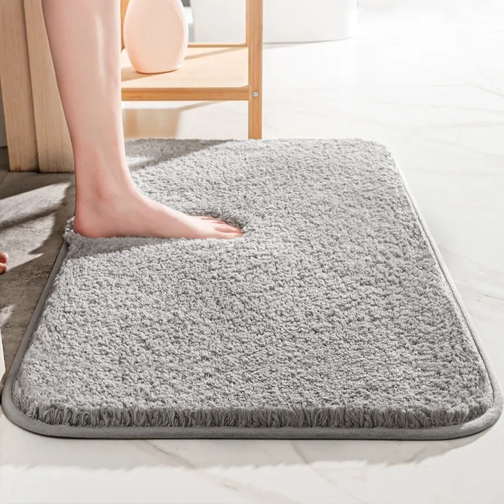 Badematte Mikrofaser | Rutschfeste TPR-Rückseite, 2,5 cm dichter Flor | Extra weich, saugfähig & maschinenwaschbar