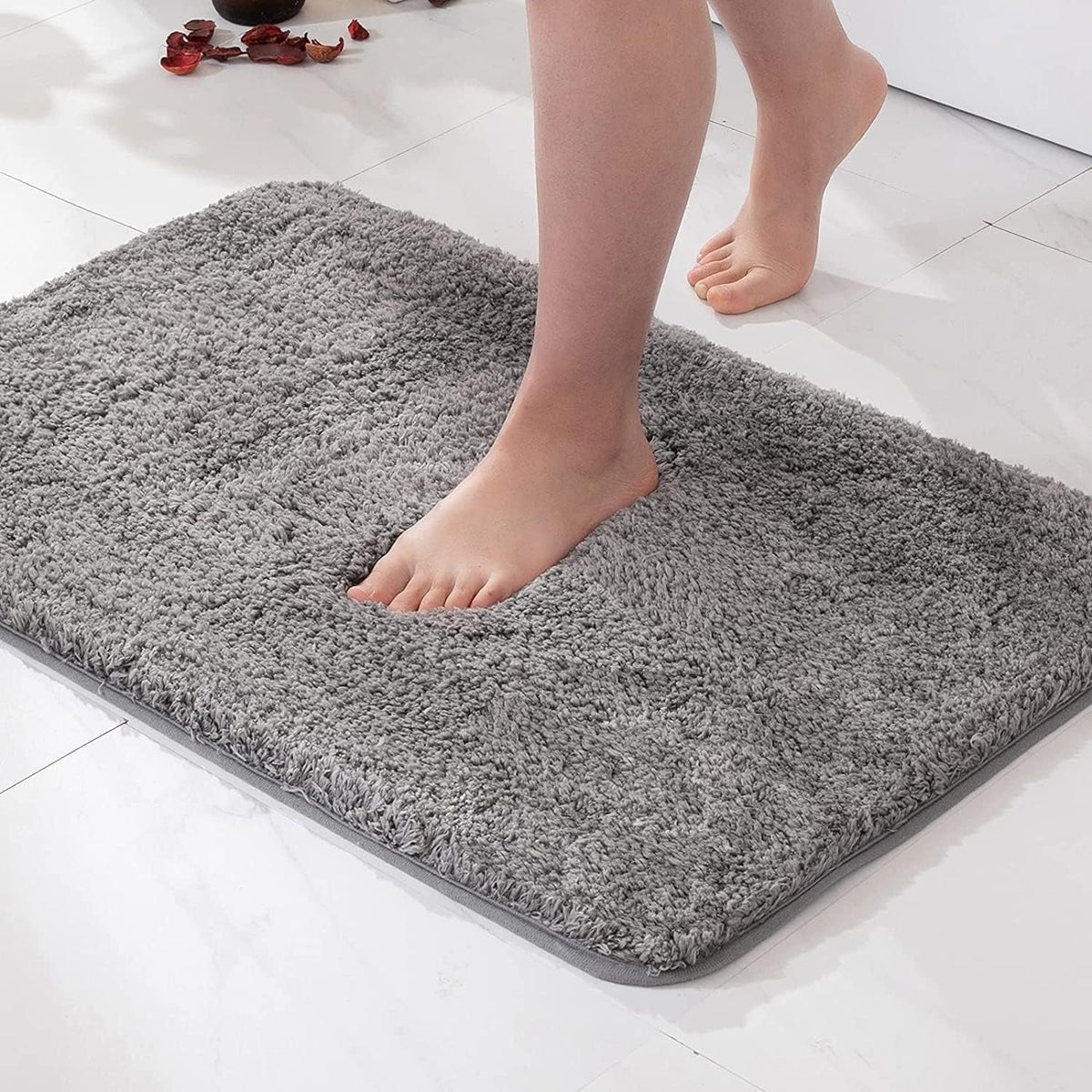 Badematte Rutschfest Flauschig | Saugstarke Mikrofaser-Oberfläche | Maschinenwaschbar & Rutschhemmend für Badezimmer 7