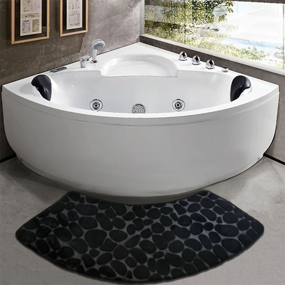 Badematte Weich & Rutschsicher | Saugfähiges Textilmaterial für Nassbereiche | Sicherer Stand vor Dusche & Badewanne 2