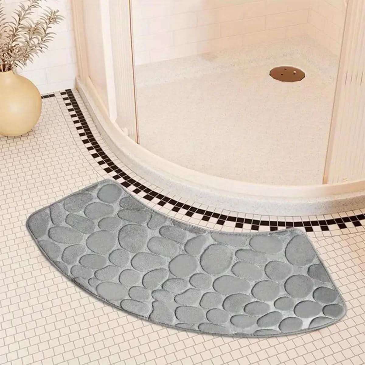 Badematte Weich & Rutschsicher | Saugfähiges Textilmaterial für Nassbereiche | Sicherer Stand vor Dusche & Badewanne 9