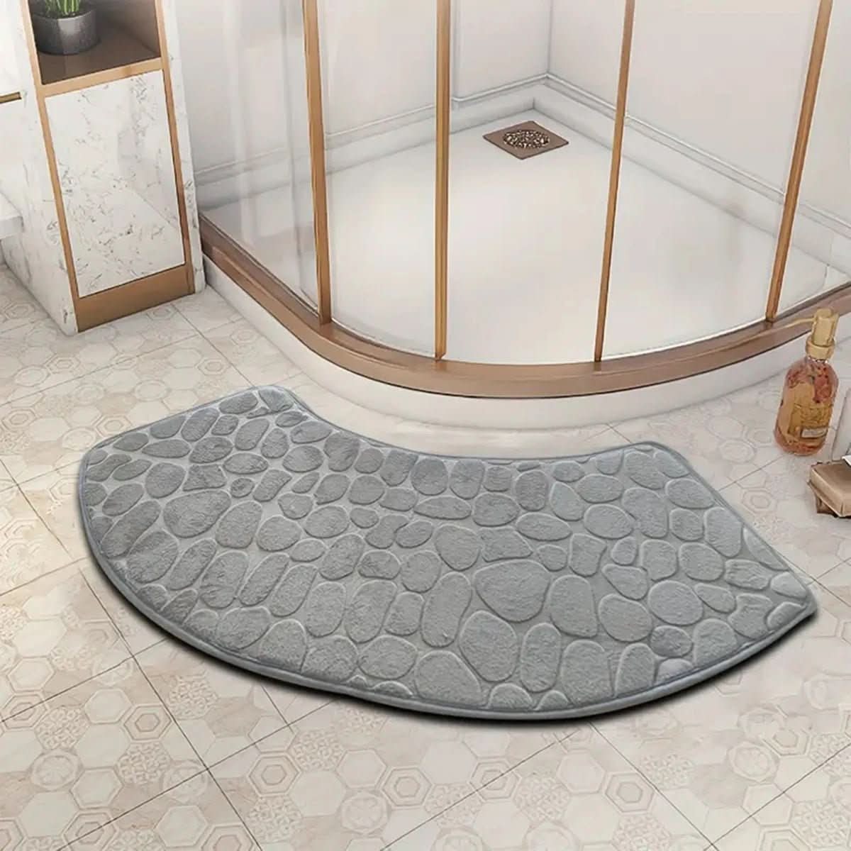 Badematte Weich & Rutschsicher | Saugfähiges Textilmaterial für Nassbereiche | Sicherer Stand vor Dusche & Badewanne 1