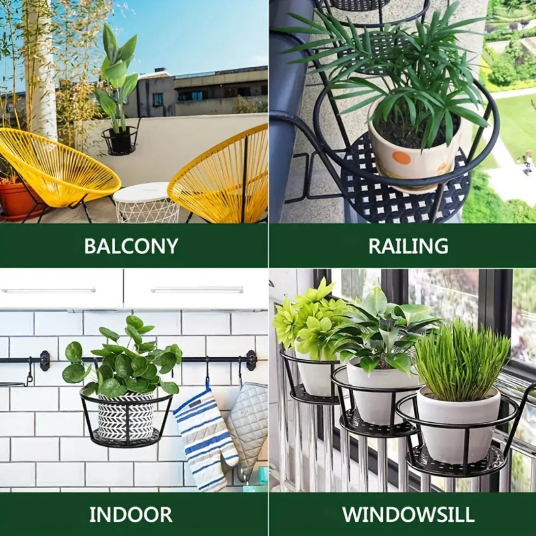Balkon-Topfhalter | Platzsparend am Geländer | Offener Ablaufboden | BalconyNest