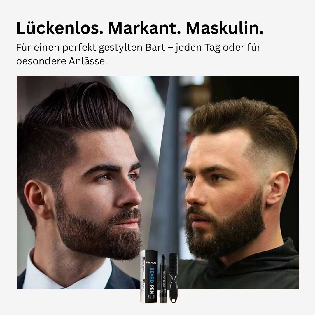 Bartfüllstift & Styling-Set Herren | Wasserfest, Braun oder Schwarz | Bürste & Konturhilfe für dichte Bartlinien 4