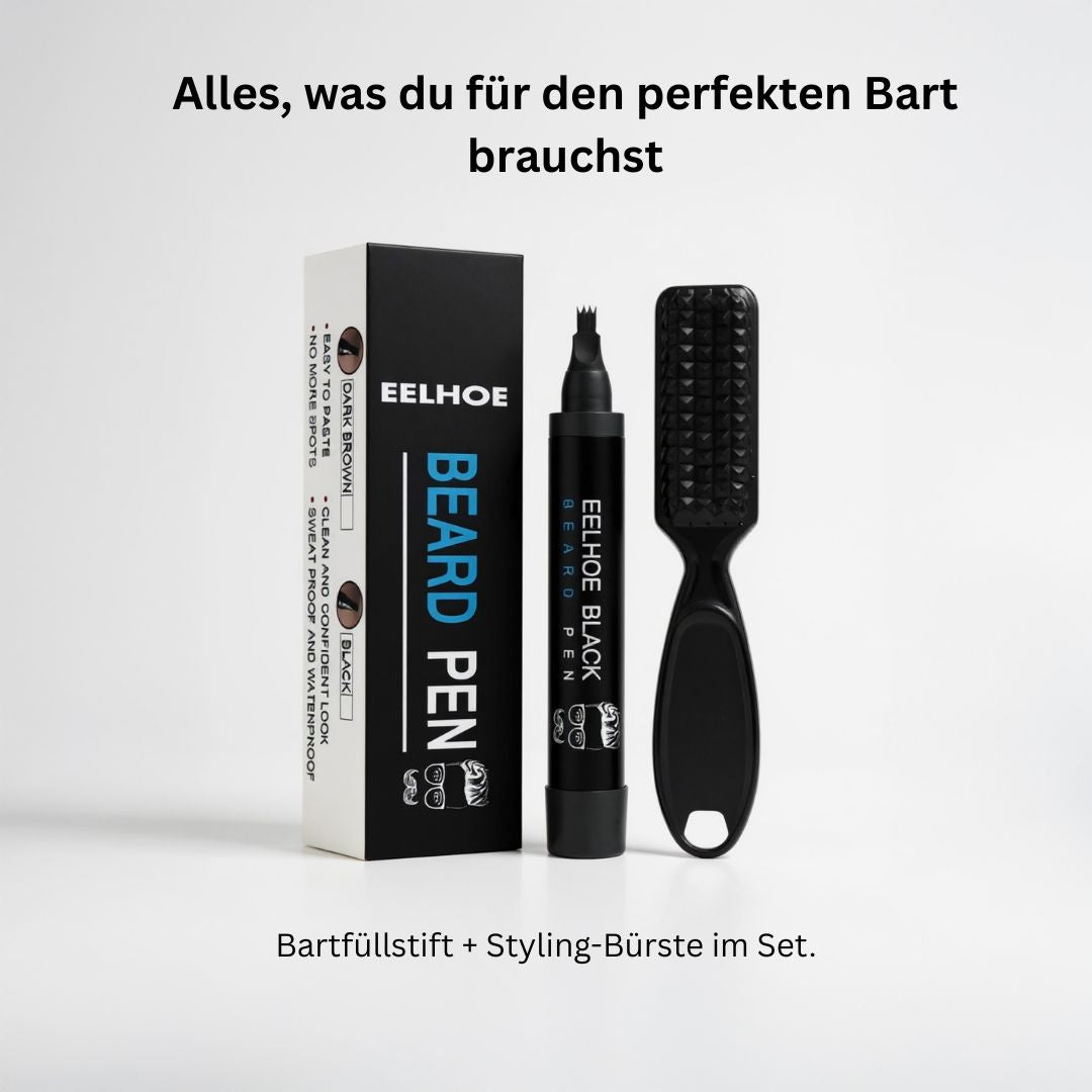 Bartfüllstift & Styling-Set Herren | Wasserfest, Braun oder Schwarz | Bürste & Konturhilfe für dichte Bartlinien 10