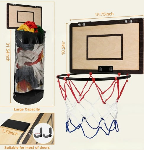 Basketball-Wäschekorb | über Die Tür 42x32x6 cm | Atmungsaktives Mesh | HoopHamper