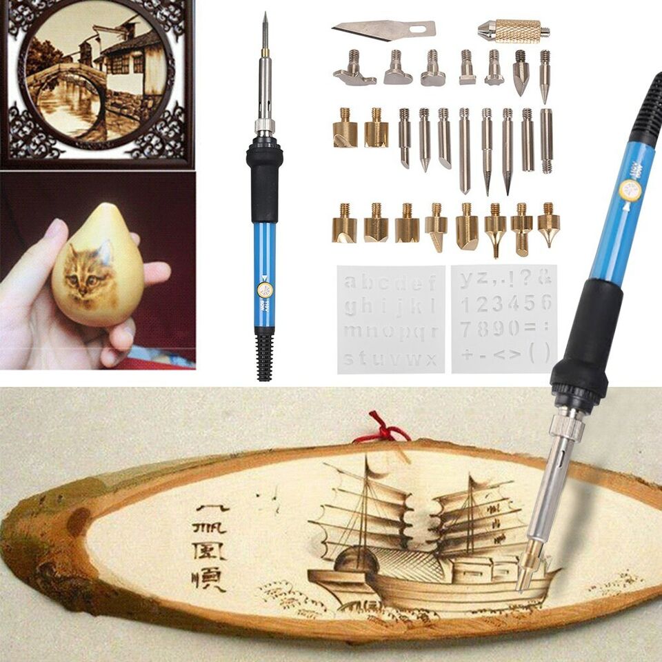 Bastelset | Holzbrenner | Pyrographie für Holz und Leder | Pyrographie-Kit