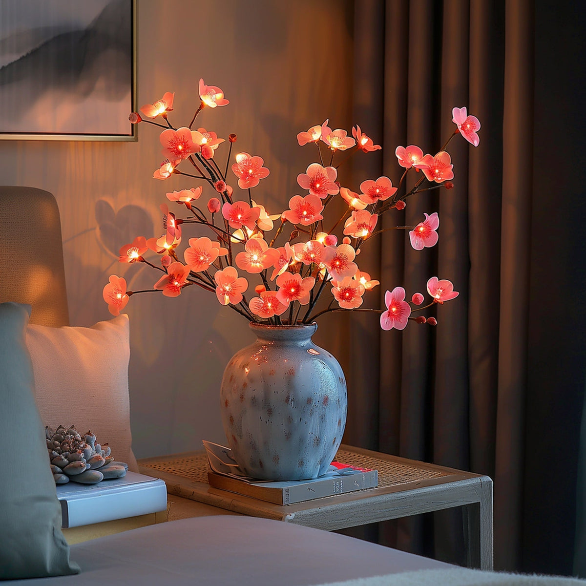 Beleuchtete Zweige mit 120 LEDs | Warmweißes Licht, Batteriebetrieben | Herbstdeko für Tisch, Fenster und Wohnzimmer 3
