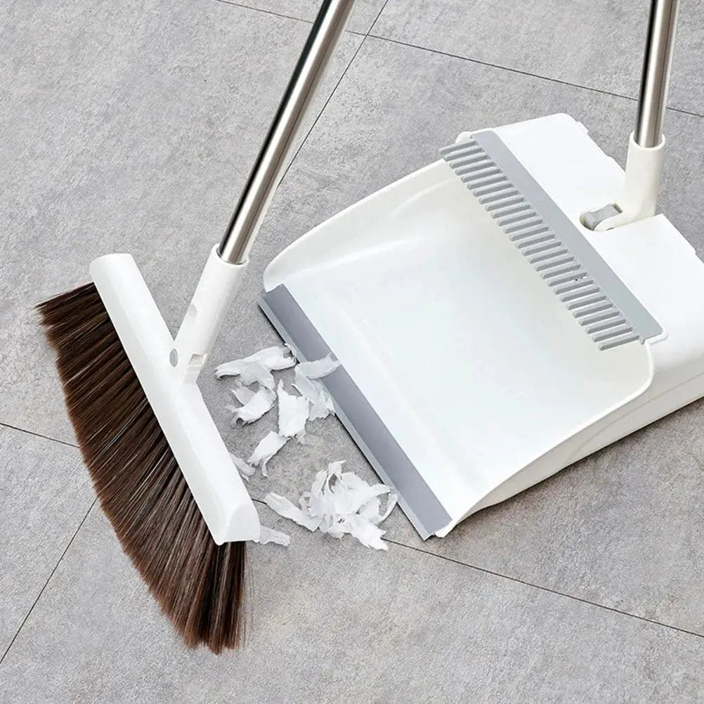 Besen und Kehrschaufel Set | Aufrecht kehren, ohne sich bücken zu müssen | Kammkante |CleanStand
