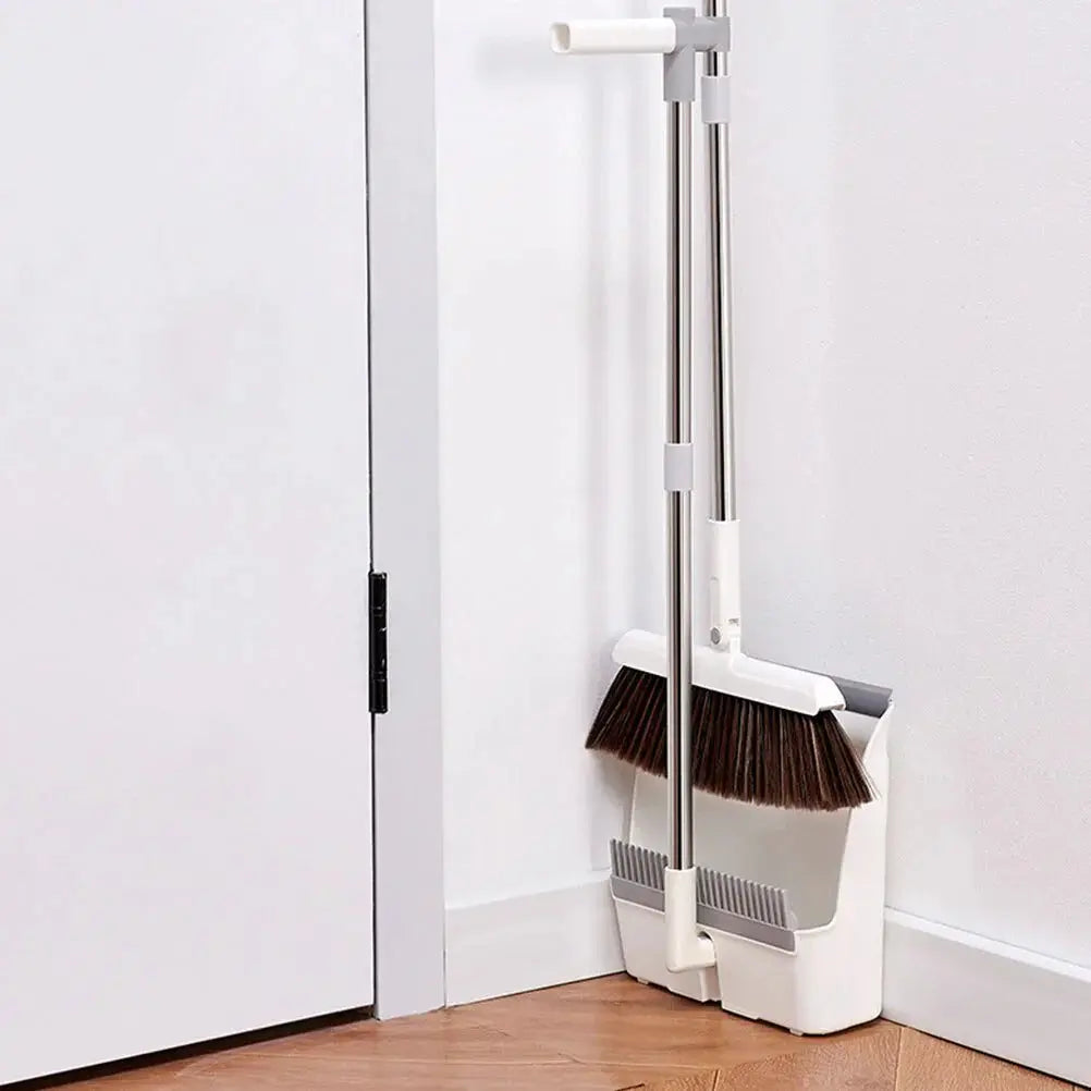 Besen und Kehrschaufel Set | Aufrecht kehren, ohne sich bücken zu müssen | Kammkante |CleanStand