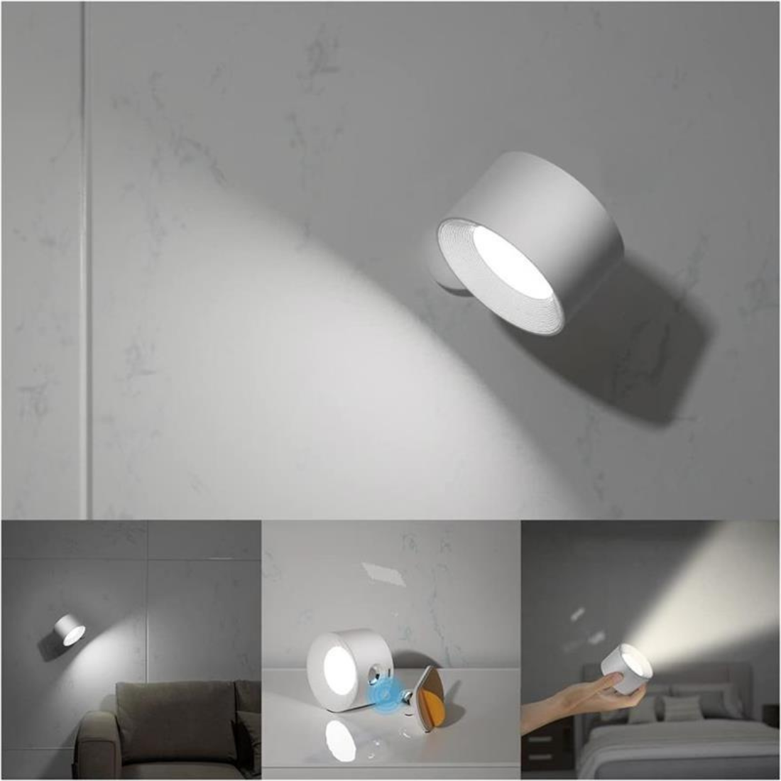 Lampka ścienna 360° | Bezprzewodowa i ładowalna | Wodoodporna | OmniGlow