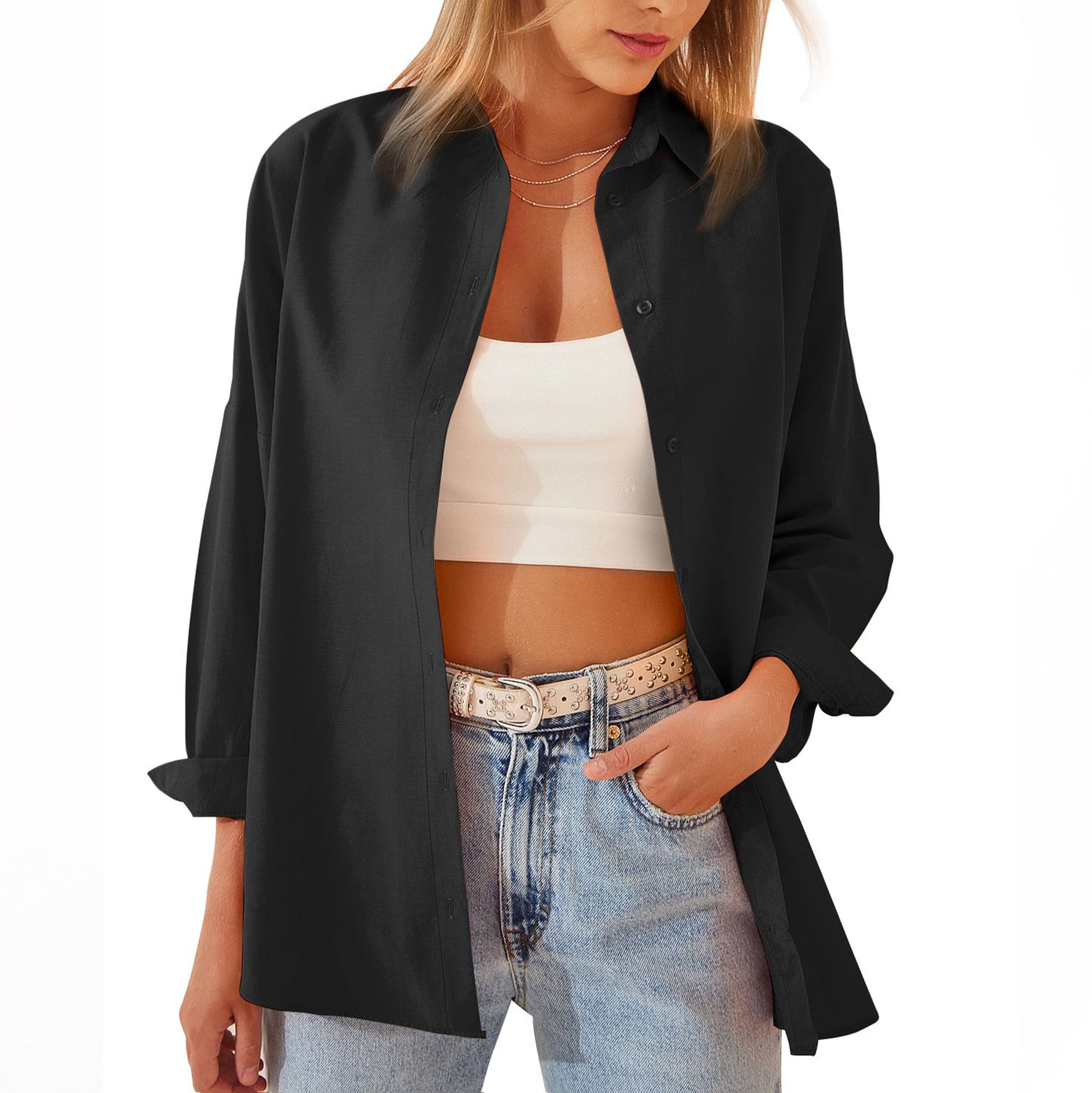 Bianca™ - Vibrierende Farbtöne Button Down Bluse