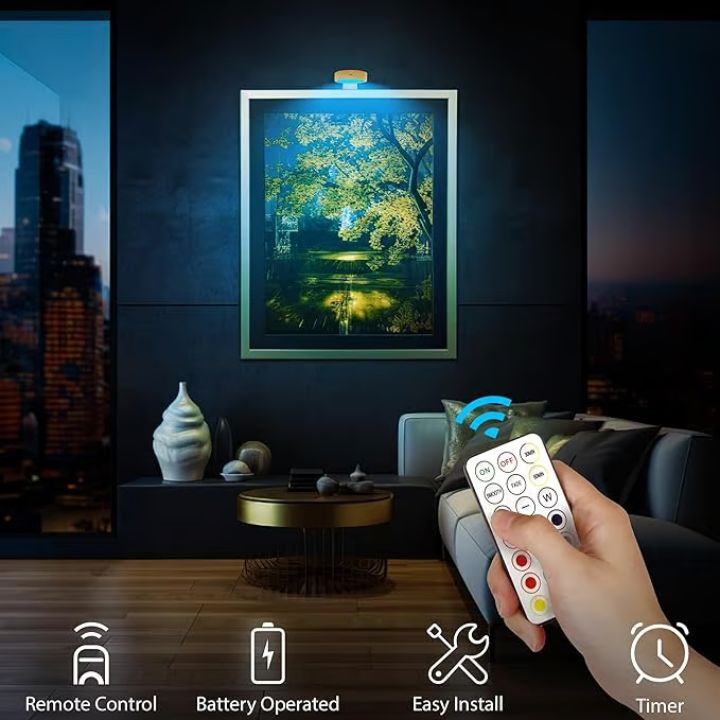 Bilderleuchte | Magnetische LED | 13 Lichtmodi | Dimmbar & Wiederaufladbar