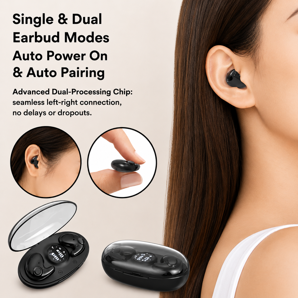 Bluetooth-Schlafkopfhörer | zum Tragen im Liegen, mit Ladecase | für Seitenschläfer | DreamTone