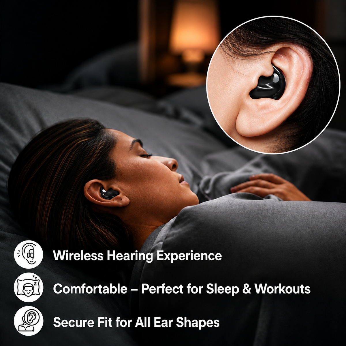 Bluetooth-Schlafkopfhörer | zum Tragen im Liegen, mit Ladecase | für Seitenschläfer | DreamTone