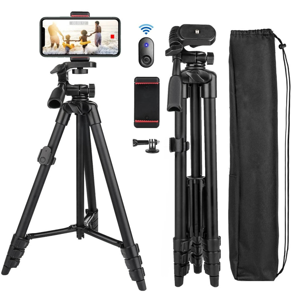 Bluetooth-selfiestativ | fjernudløser | med holder, adapter og taske | FlexiPod