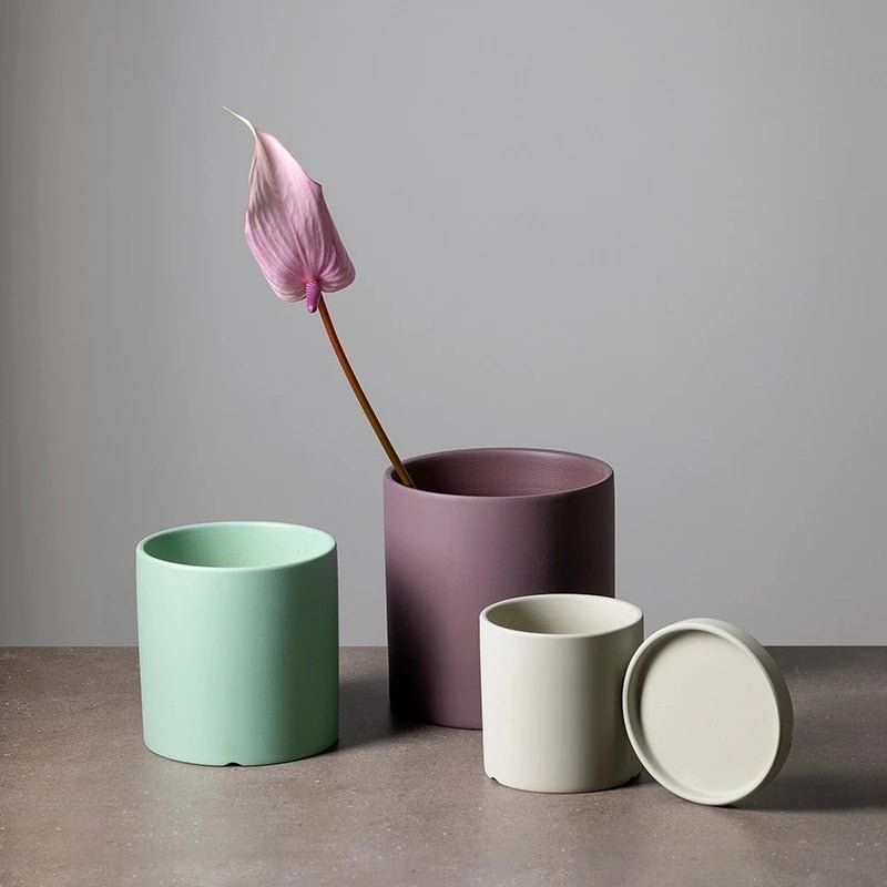 Blumentopf | Matte Oberfläche | Mit Ablaufloch und Untersetzer | Nordic Pot