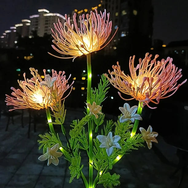 Blüten-LED-Außenlicht | Solar Chrysantheme Gartenstecker | Wetterfest | Petallight