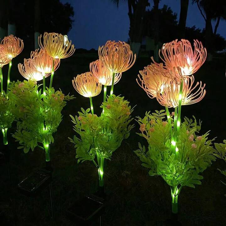 Blüten-LED-Außenlicht | Solar Chrysantheme Gartenstecker | Wetterfest | Petallight