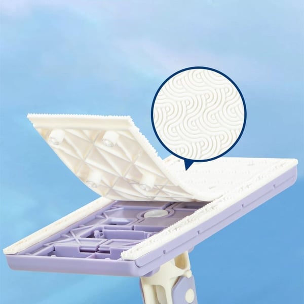 Bodenwischer | Flachmopp mit 360° Drehkopf | Berührungsfreier Padwechsel | MopMate