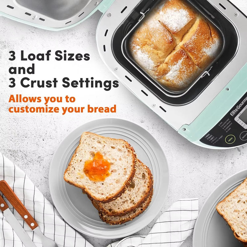 Brotbackautomat Programmierbar | 19 Backprogramme, 15-Std. Timer | Glutenfrei-Funktion, 3 Brotgrößen bis 900 g