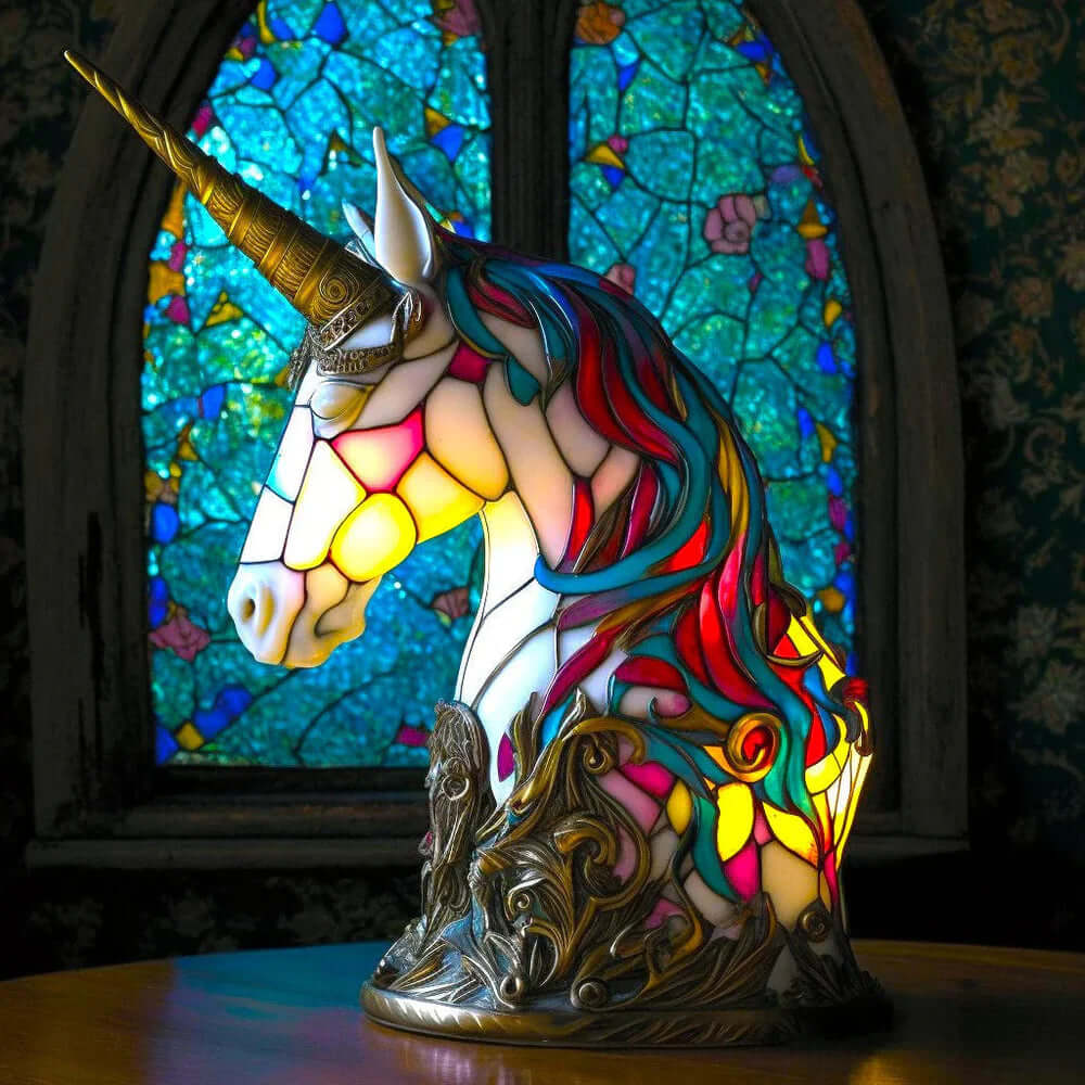 Buntglas Tischlampe aus Metall, 15 cm | Tiermotiv-Design, handgefertigt | Warmes Licht für Schlafzimmer und Wohnzimmer 8