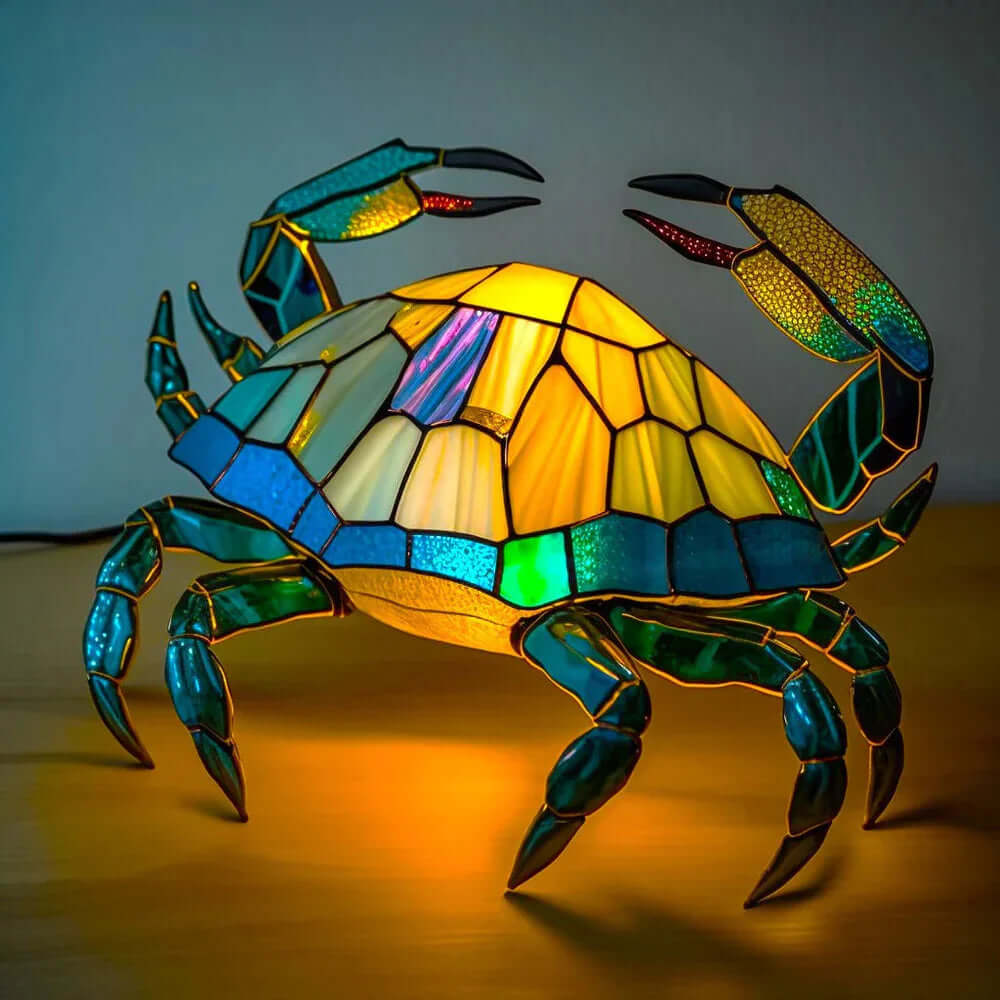 Buntglas Tischlampe aus Metall, 15 cm | Tiermotiv-Design, handgefertigt | Warmes Licht für Schlafzimmer und Wohnzimmer 9