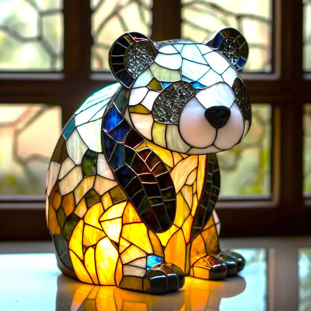 Buntglas Tischlampe aus Metall, 15 cm | Tiermotiv-Design, handgefertigt | Warmes Licht für Schlafzimmer und Wohnzimmer 1