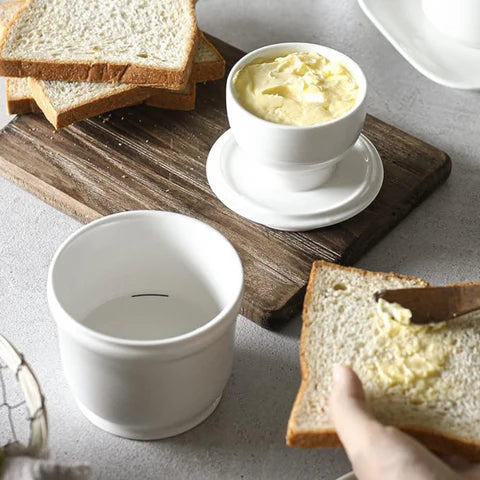 Keramická dóza na uchování másla | Černá, světle modrá nebo bílá | Vhodná do myčky nádobí | ButterFresh