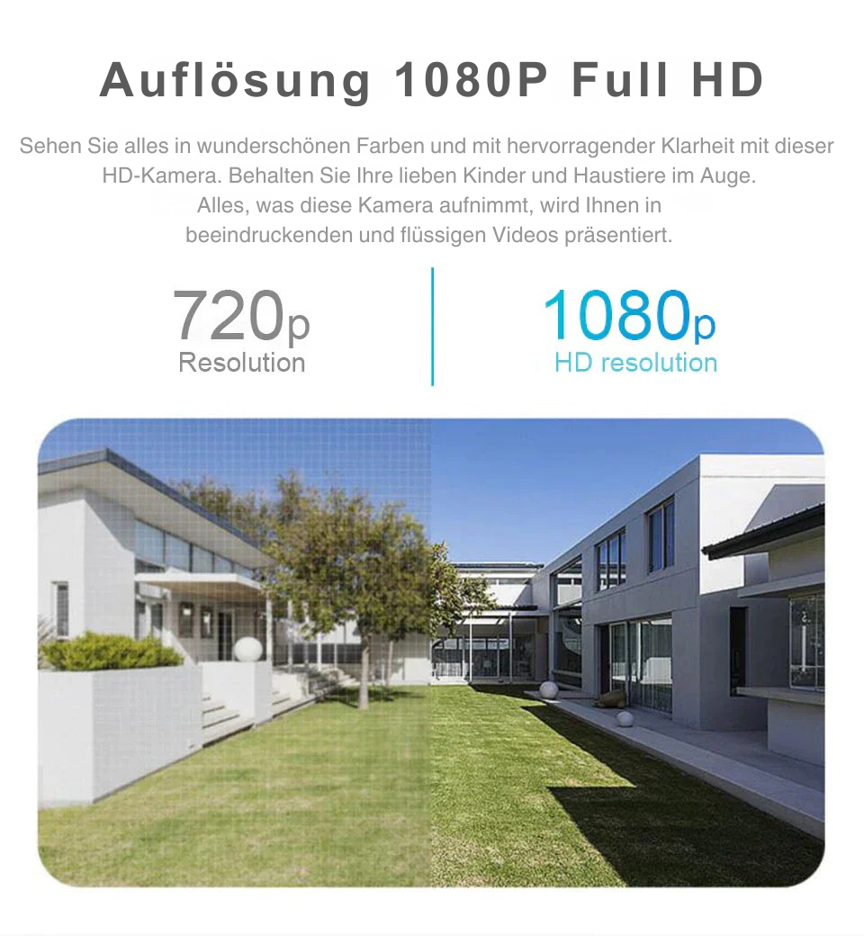360° Überwachungskamera E27 Fassung | Full HD Nachtsicht & Bewegungsmelder | Wetterfest für Innen und Außen, WLAN App-Steuerung