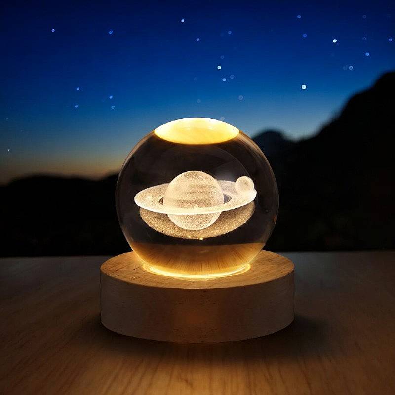 Kristalllampe Kristallkugel LED USB-betrieben mit Touch-Steuerung