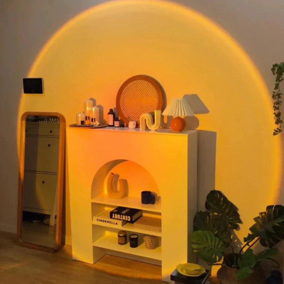 LED-Sunset-Lampe | Warmes Halo-Licht | Schwenkbarer Kopf | GoldenHour