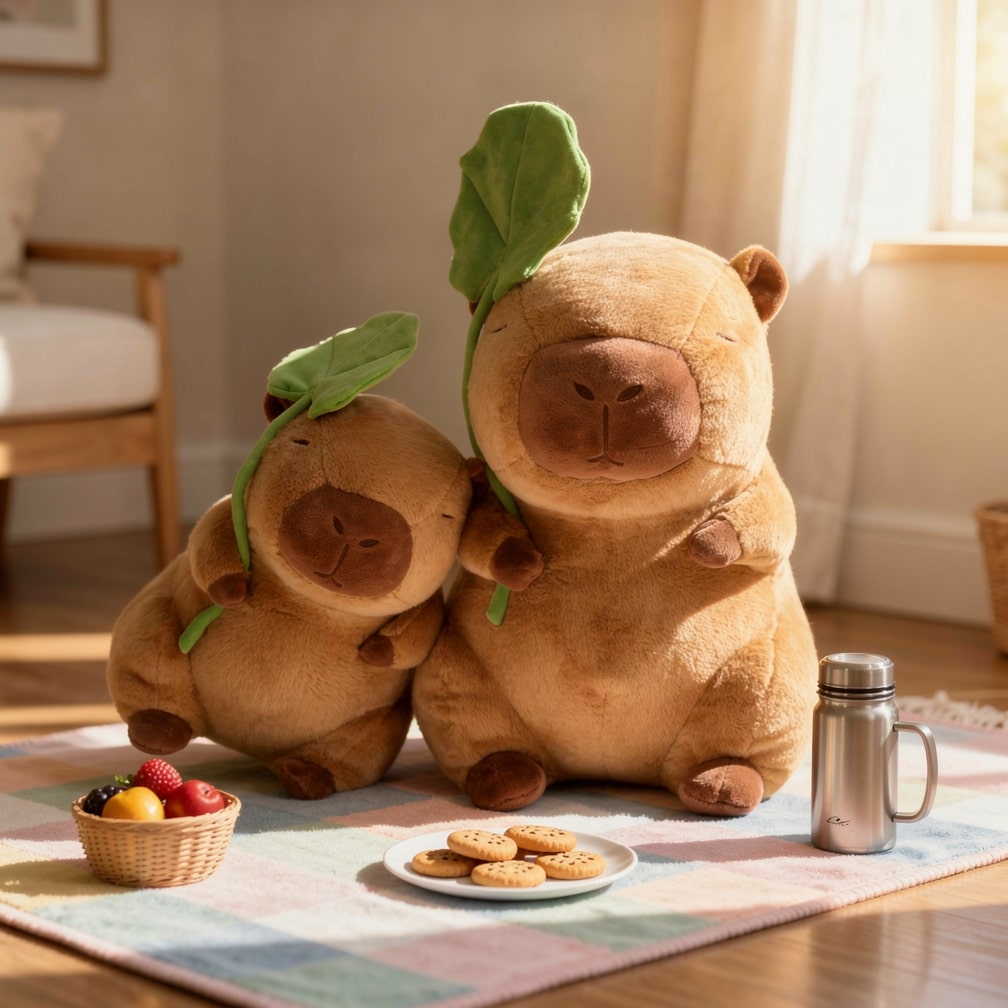 Capybara Kuscheltier Plüsch | Weiches Plüschmaterial für gemütliche Kuschelmomente | Ideal als Geschenk und Deko für Zuhause 4
