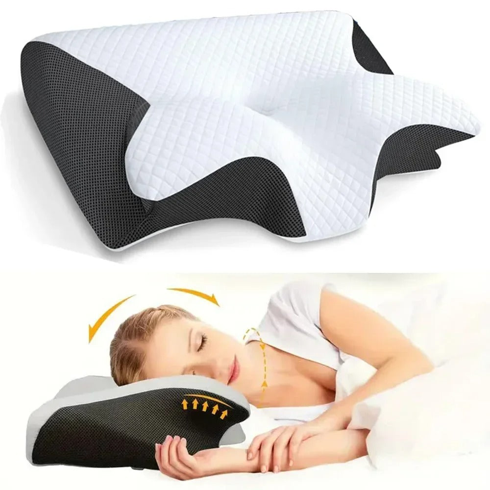 Ergonomisches Nackenstützkissen aus Memory-Schaum | Grau oder Schwarz | Optimale Nacken- und Wirbelsäulenstütze 5