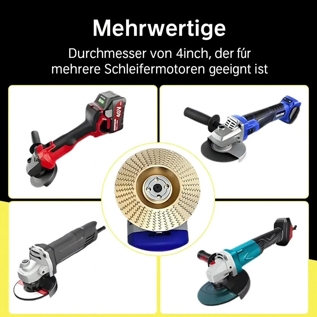 Holzbearbeitungs-Schleifscheiben-Set aus Hartmetall | 3 Scheiben für 4"/4.5" Winkelschleifer | Präzise, vibrationsfrei 5