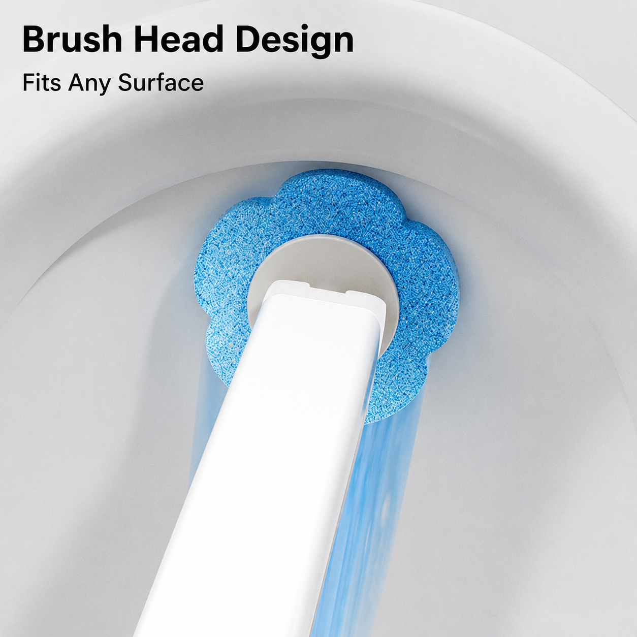 Kit de brosses nettoyantes pour toilettes à usage unique | avec manche et 5 têtes en éponge | nettoyant pré-rempli | FreshFlush
