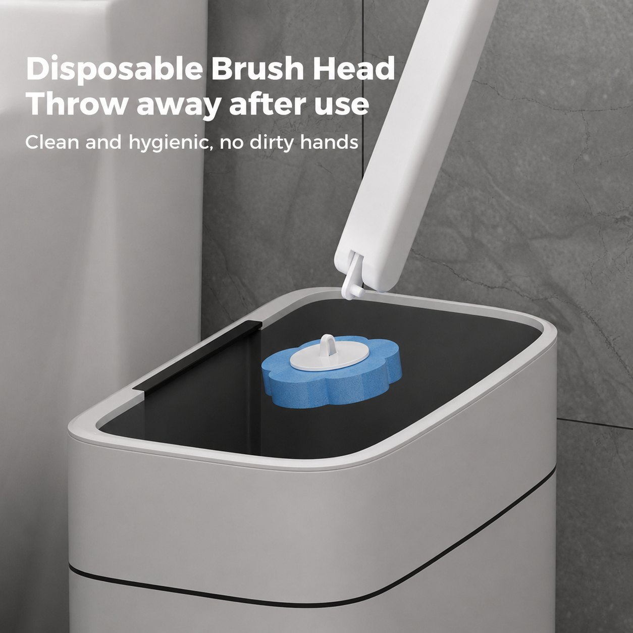 Kit de brosses nettoyantes pour toilettes à usage unique | avec manche et 5 têtes en éponge | nettoyant pré-rempli | FreshFlush