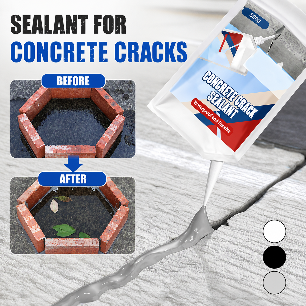 Mastic d’étanchéité pour la réparation des fissures du béton | Comble les fissures du béton | Imperméable après durcissement | StoneBond