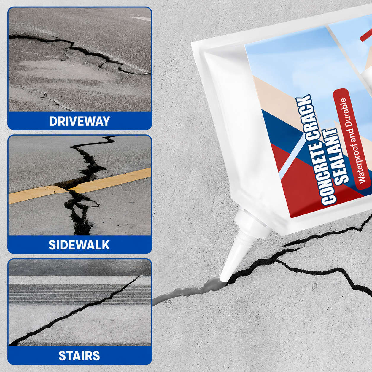 Mastic d’étanchéité pour la réparation des fissures du béton | Comble les fissures du béton | Imperméable après durcissement | StoneBond
