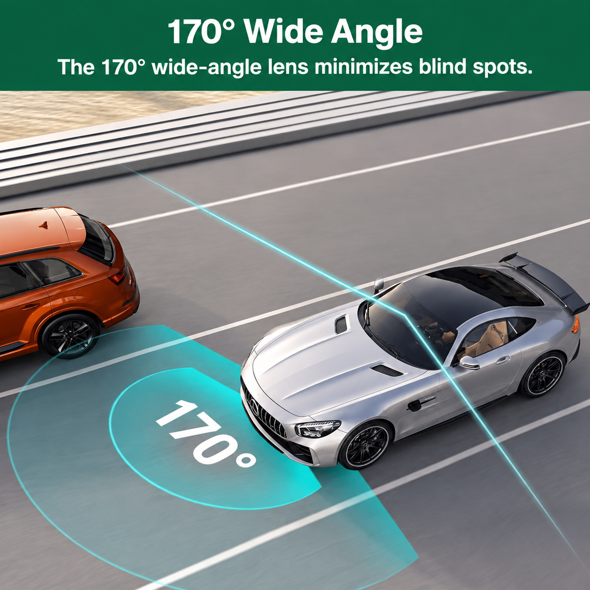 Dashcam 4K avec caméra avant et arrière | Vision nocturne, Wi-Fi et GPS | Surveillance du stationnement 24 heures sur 24, grand angle de 170° et jusqu’à 512 Go de stockage