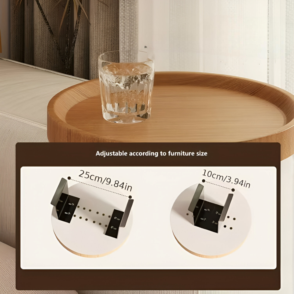 Clip-On Sofatisch Rund | Runde Ablage am Sofa | Werkzeugfrei Klemmen | ArmRestly