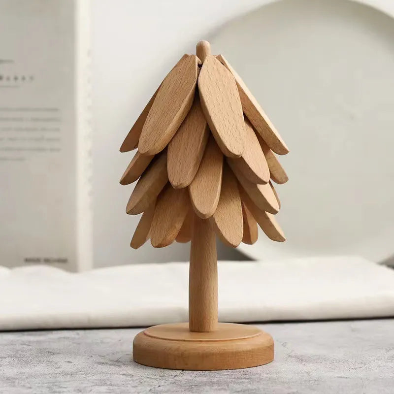 Coastree™ | Holz Baum Folding Untersetzer Set