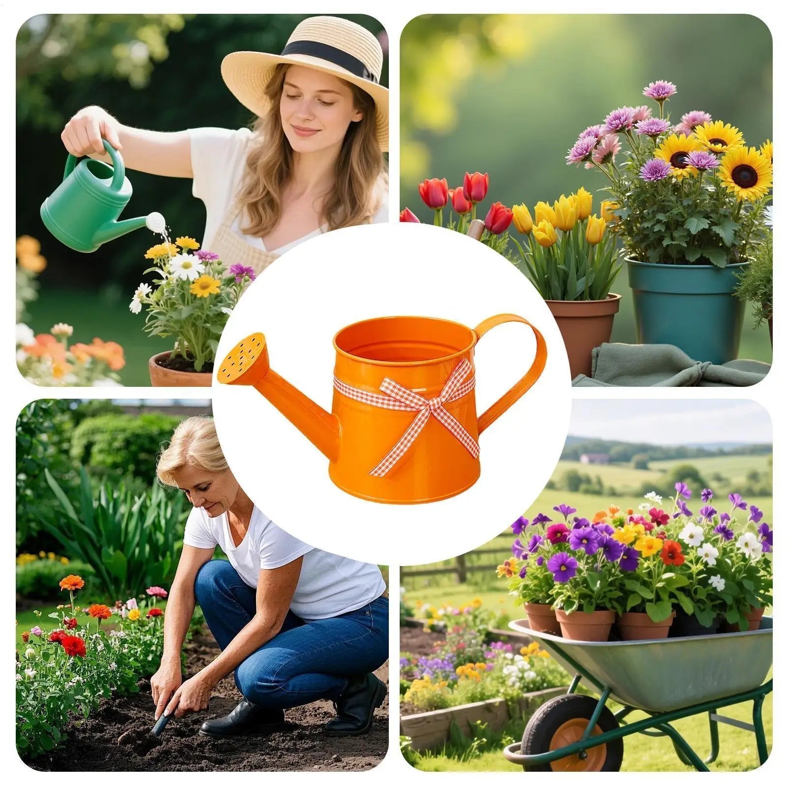 Dekorative Metall-Gießkanne | Dekorativer Blickfang | Sanfter Brausekopf | Floravia