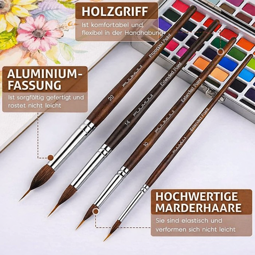 Detailpinsel Set | Feine Linien & Präzision | Holzgriff | PinPointPro