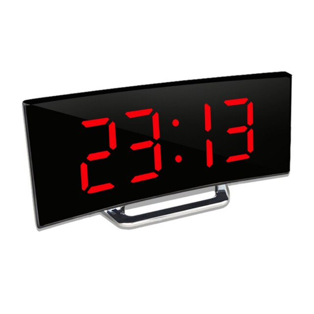 Digitaluhr | LED Spiegelwecker | Auto Dimmung blendfrei | CurveClock