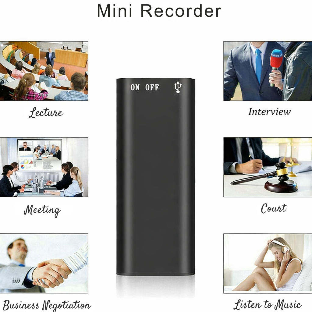 Diktiergerät | Mini Audio Recorder | One Touch Aufnahme | MicroSpy