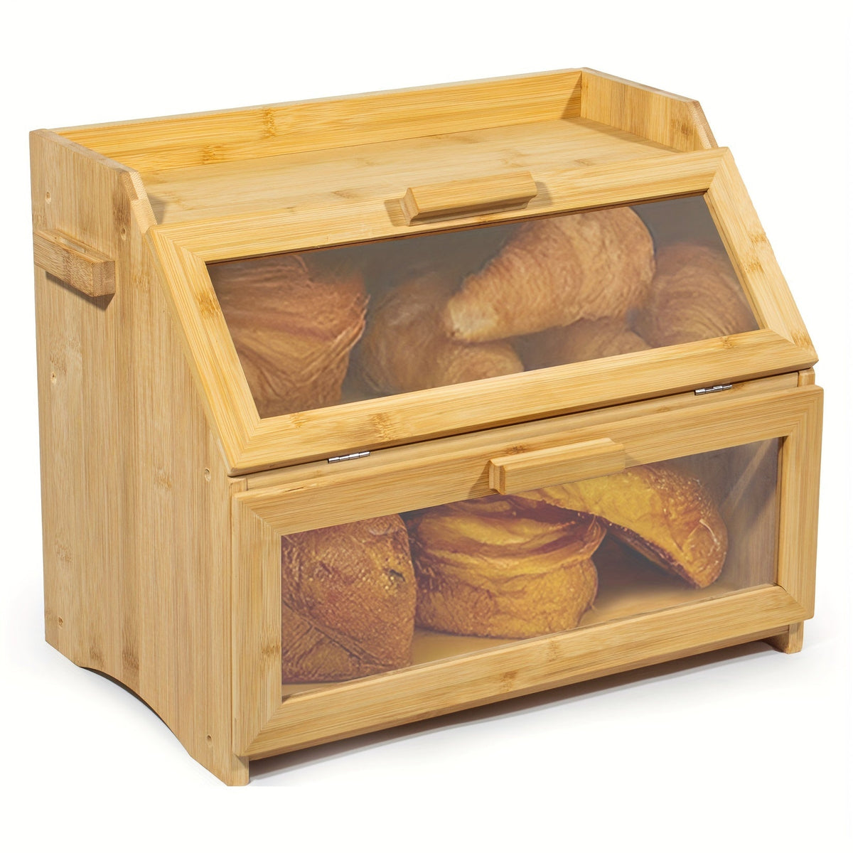 Double Shelves | Bread Box & Viewing Window | Flip Lid | DuoBread