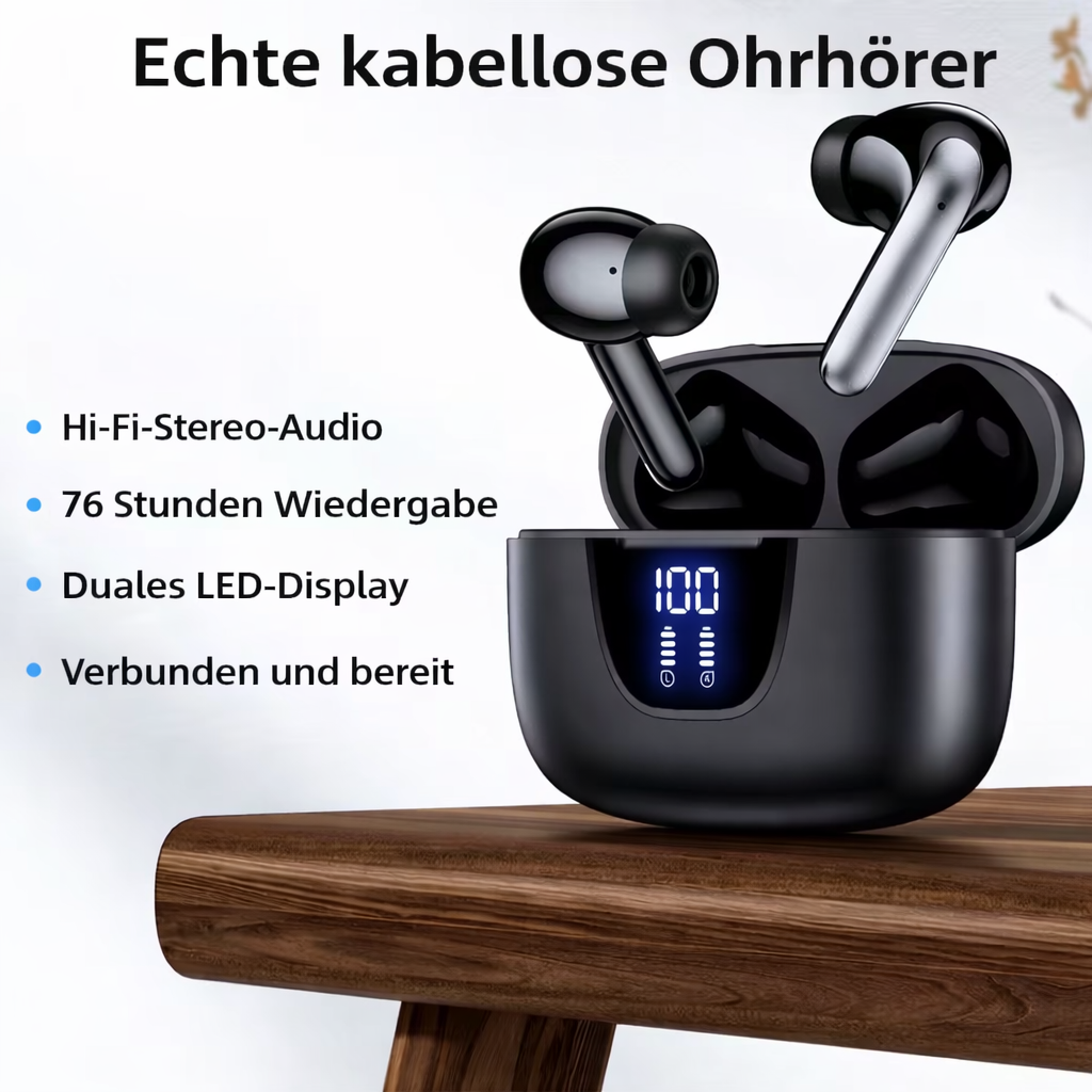 Drahtlose Ohrhörer | In-Ear Kopfhörer | Langer Hörgenuss & Klare Anrufe | Voltiva