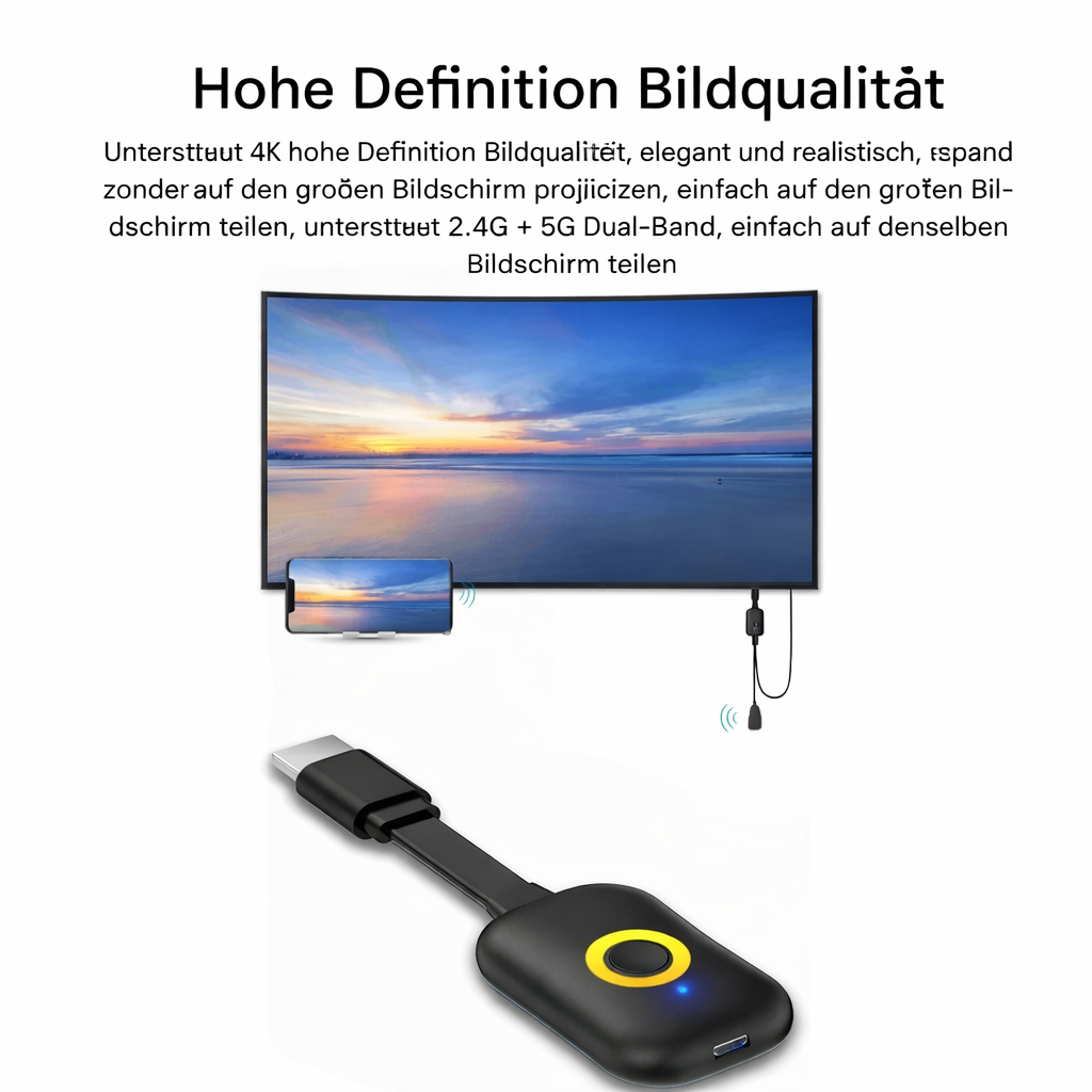 Drahtloser Display-Dongle-Adapter | HDMI-Plug-and-Play-Streaming-Gerät | StreamLink